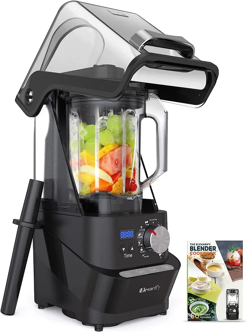 Kitchen Quiet Vacuum Blender – 1500W Commercial Smoothie Maker with 56-Oz Jar and Safety Guard