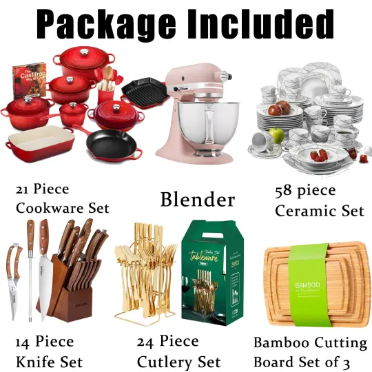 Kitchen Spree 121-Piece Essential Cookware & Utensil Set – All-in-One Culinary Collection