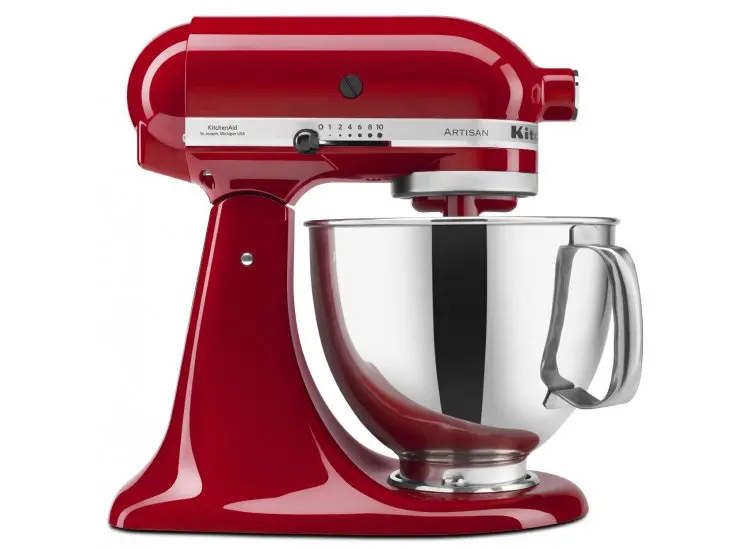 KitchenAid Artisan 5-Quart Stand Mixer – Empire Red Tilt-Head Model with Planetary Mixing Action