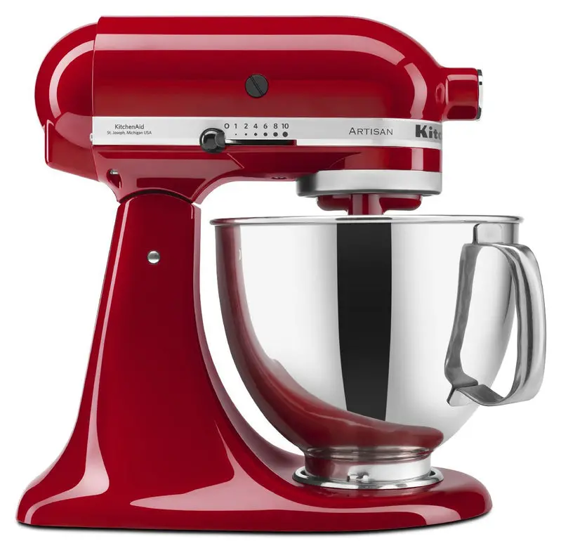 KitchenAid Artisan 5-Quart Stand Mixer – Empire Red Tilt-Head Model with Planetary Mixing Action