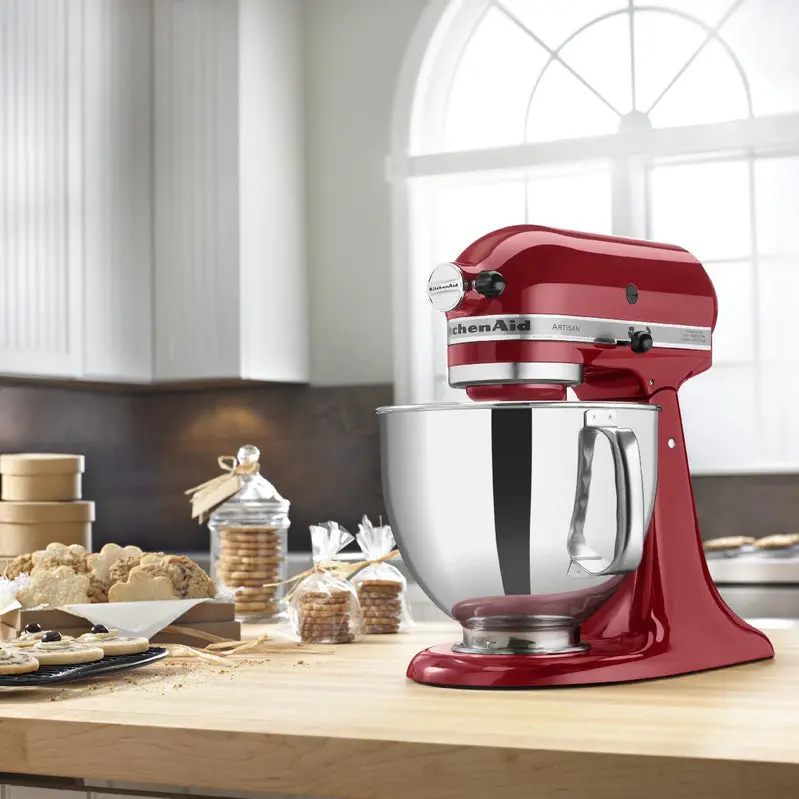 KitchenAid Artisan 5-Quart Stand Mixer – Empire Red Tilt-Head Model with Planetary Mixing Action