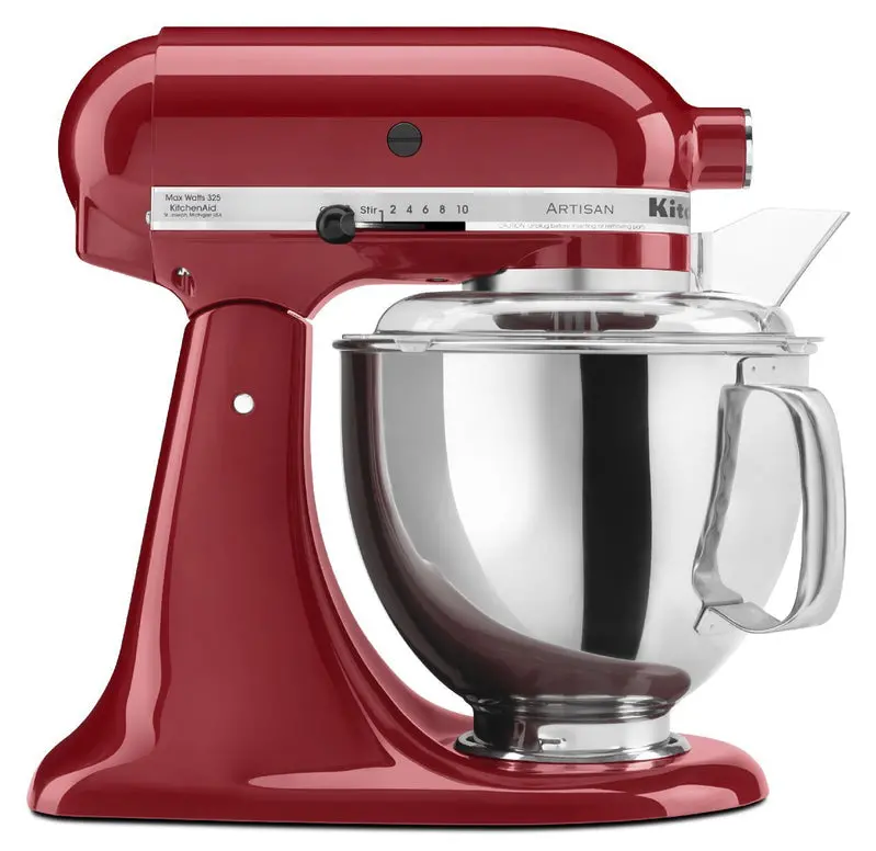 KitchenAid Artisan 5-Quart Stand Mixer – Empire Red Tilt-Head Model with Planetary Mixing Action