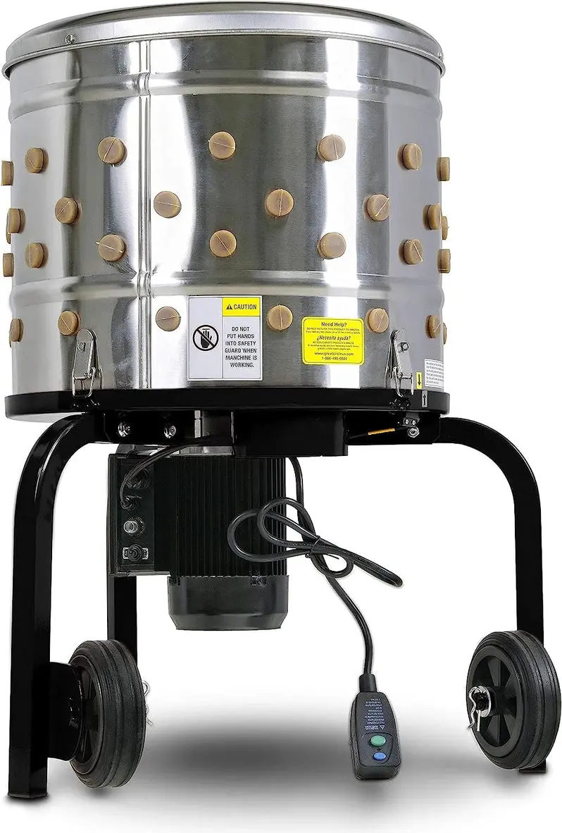 Kitchener Heavy-Duty Chicken Plucker – 1 HP Electric Poultry De-Feathering Machine with 92 Soft Fingers