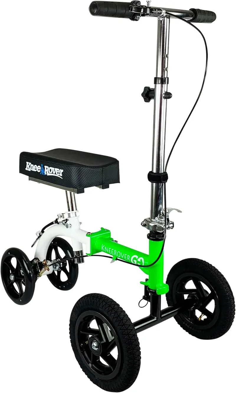 KneeRover GO HYBRID Knee Scooter – All-Terrain, Compact Design, Adjustable Height, Race Car Green