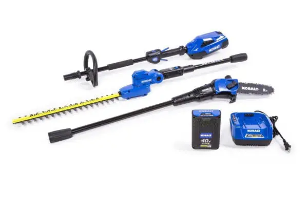 Kobalt 40V Cordless Combo Kit – Pole Hedge Trimmer + Pruning Saw, Includes 2.5Ah Battery & Charger