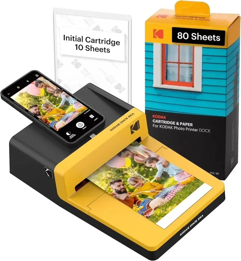 KODAK Dock ERA Plus Instant Photo Printer – 4×6 Thermal Printer with 4PASS Technology
