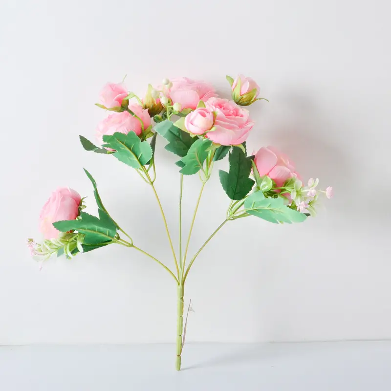 Korean-Inspired Handheld Peony Bouquet – 5-Stem Silk Arrangement, 31 cm 2