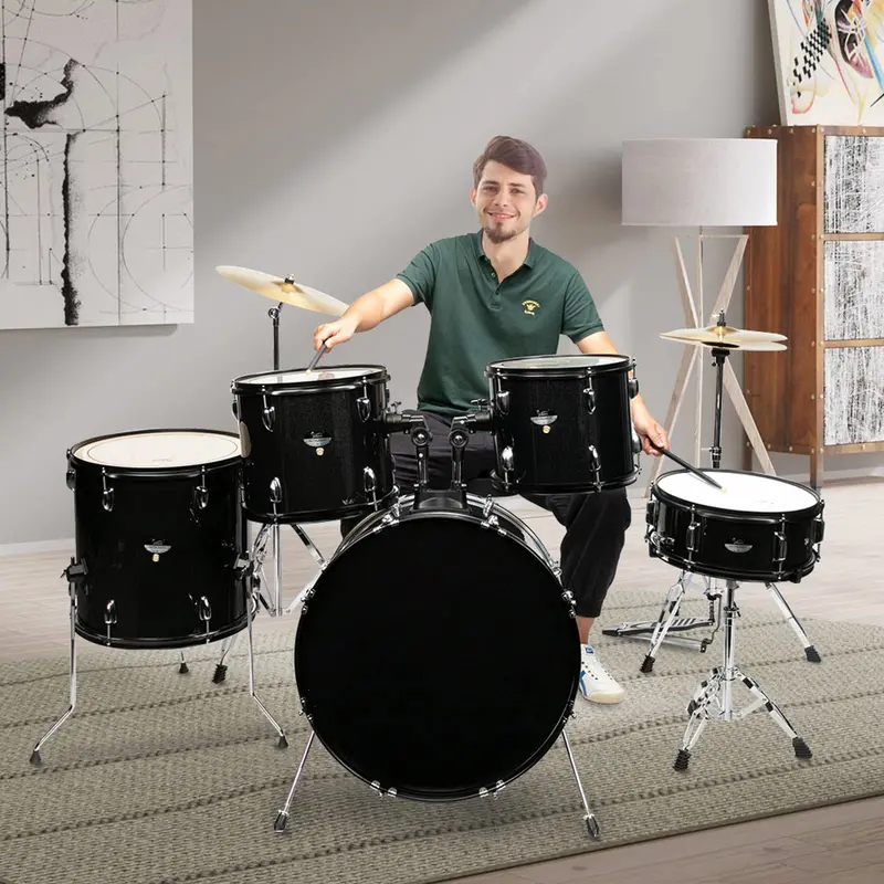 Ktaxon 5-Piece Adult Drum Set – Full-Size 22" Kit with Cymbals, Throne, and Sticks