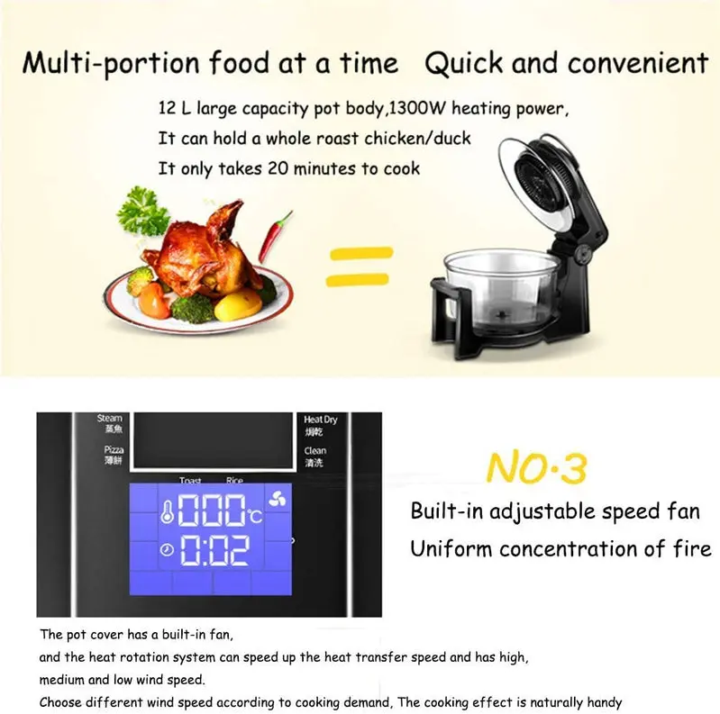 L.HPT Halogen Air Fryer Oven – Rapid-Cook Countertop Convection Oven with Digital Controls