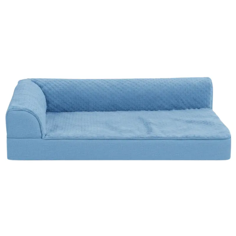 L-Shaped Memory Foam Pet Bed with Reinforced Bolster and Detachable Cover 5