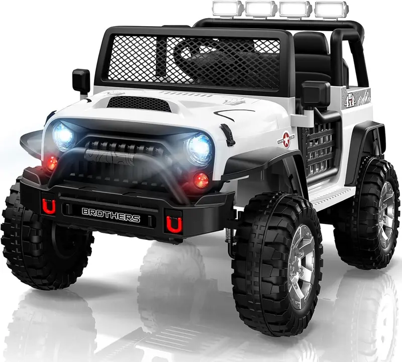 L8 Dual-Seat 12V Ride-On Car – Remote-Controlled Electric Vehicle with Bluetooth Speaker, 3-Speed Settings, LED Lights & Multi-Mode Music