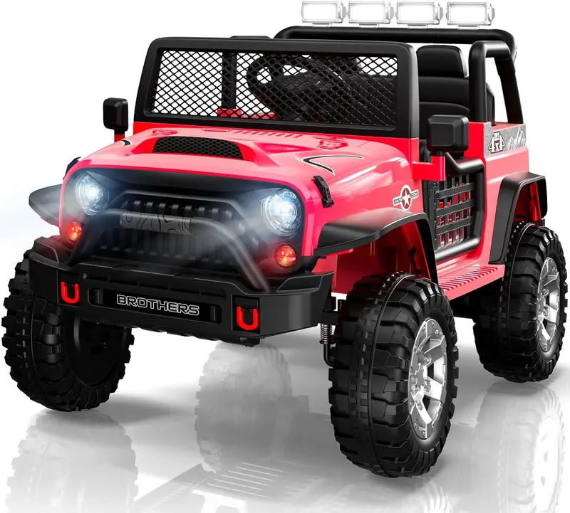 L8 Dual-Seat 12V Ride-On Car – Remote-Controlled Electric Vehicle with Bluetooth Speaker, 3-Speed Settings, LED Lights & Multi-Mode Music