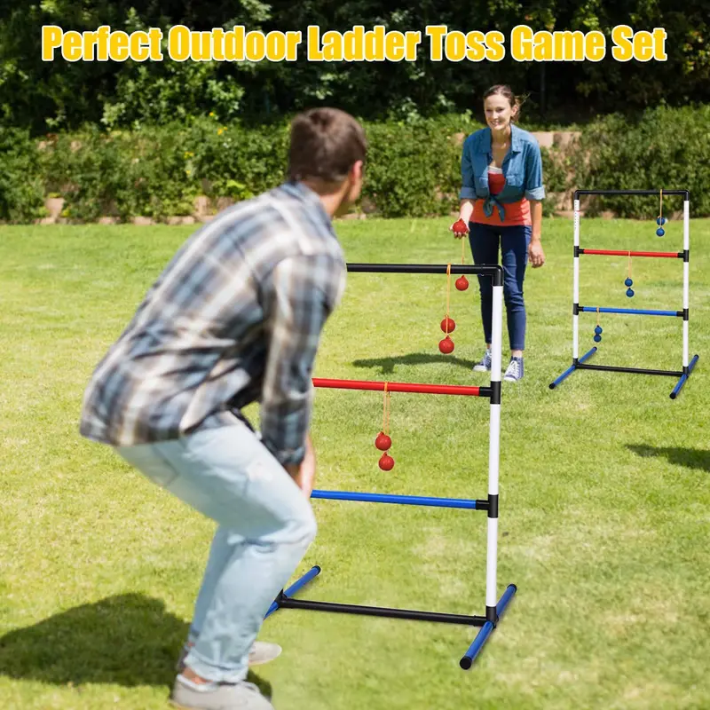 Ladder Ball Toss Game Set – Indoor/Outdoor Lawn Ladder Toss for Family Fun 2