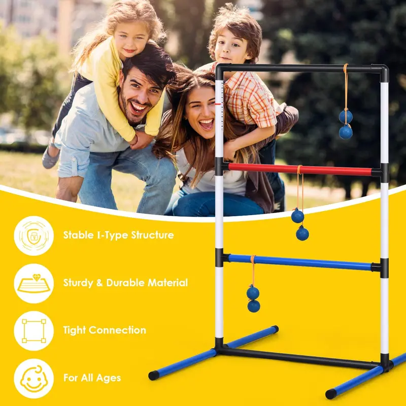 Ladder Ball Toss Game Set – Indoor/Outdoor Lawn Ladder Toss for Family Fun