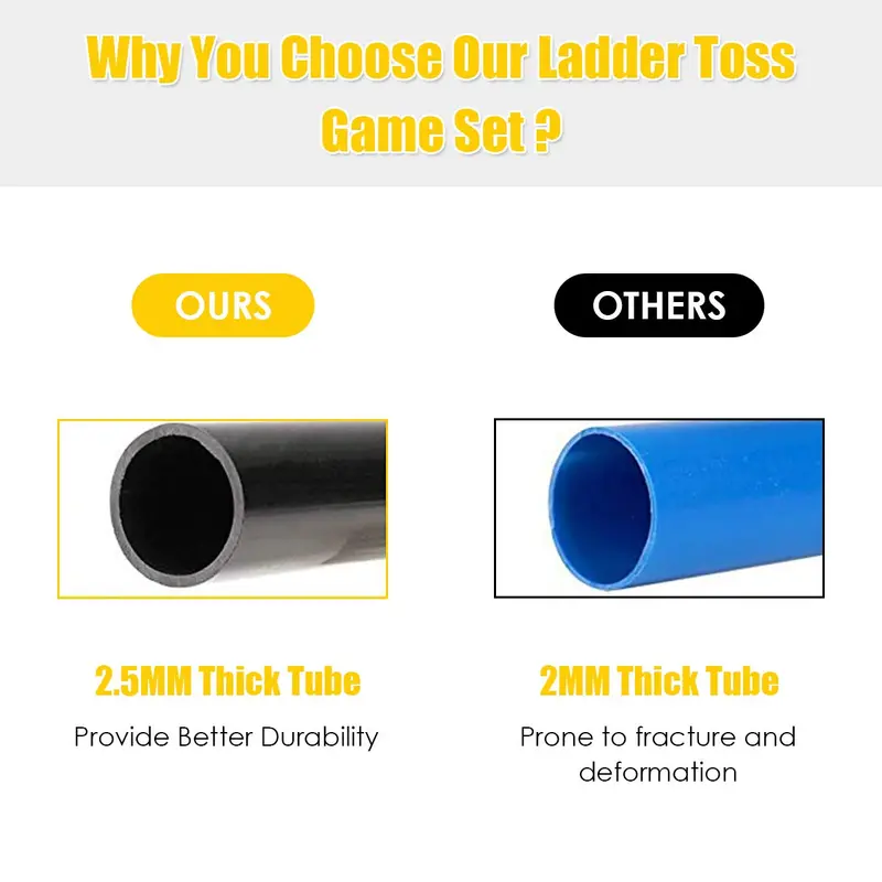 Ladder Ball Toss Game Set – Indoor/Outdoor Lawn Ladder Toss for Family Fun