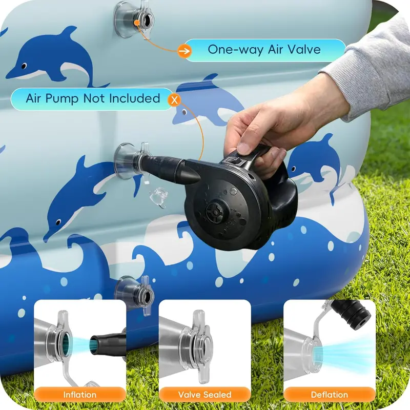 Large Family Inflatable Swimming Pool with Built-in Seats – 130" x 72" x 22" Heavy-Duty PVC Above-Ground Pool for Backyard Summer Fun
