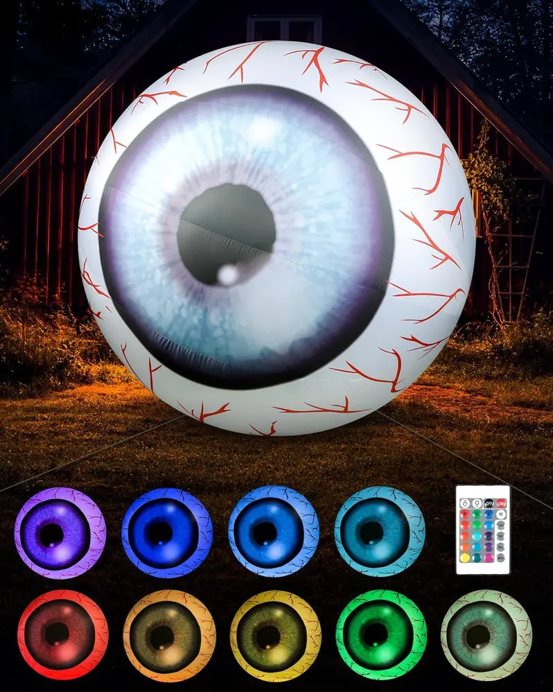 Large Outdoor Inflatable Eyeball Decoration – Halloween Yard Display