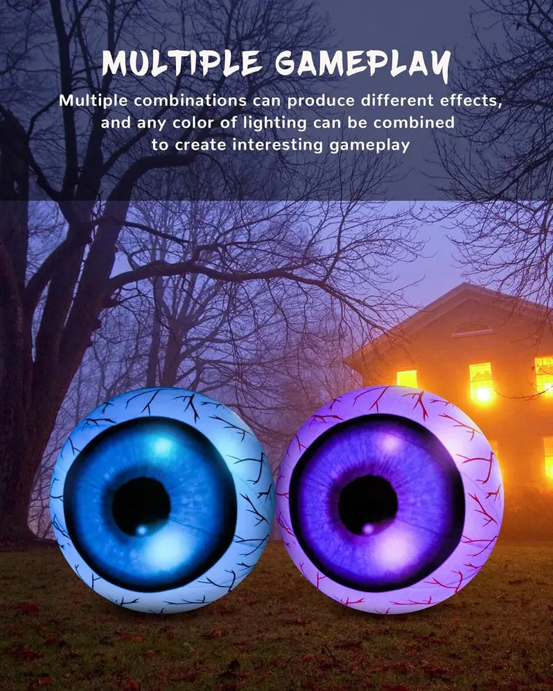 Large Outdoor Inflatable Eyeball Decoration – Halloween Yard Display