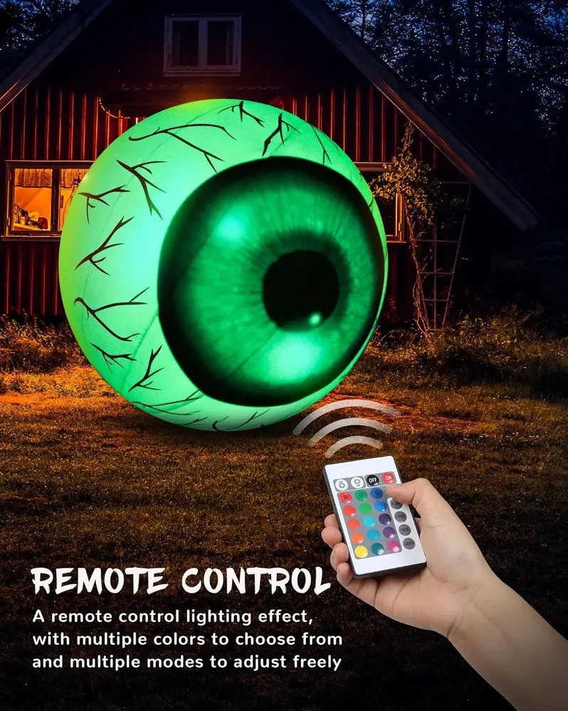 Large Outdoor Inflatable Eyeball Decoration – Halloween Yard Display