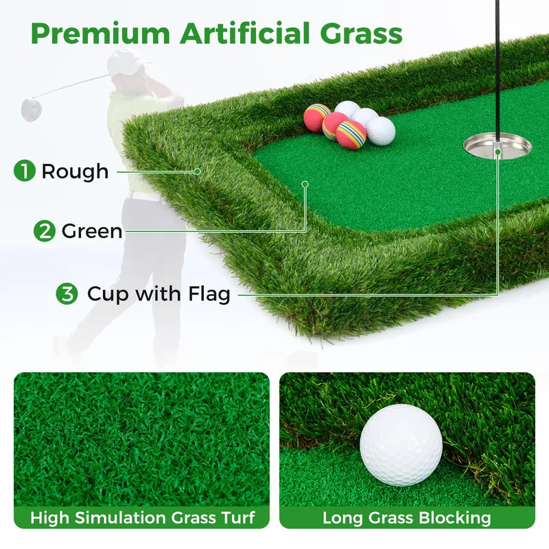 Large Rectangular Floating Golf Mat – Pool Chipping Green with Hitting Area, No Balls Included (37.5" x 25.5") 2