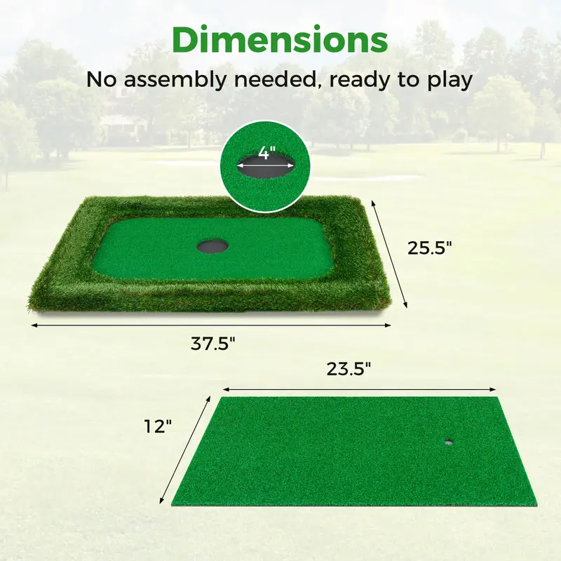 Large Rectangular Floating Golf Mat – Pool Chipping Green with Hitting Area, No Balls Included (37.5" x 25.5")