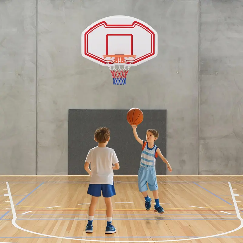 Large Wall-Mounted Indoor/Outdoor Basketball Hoop with 36" x 24" Shatterproof Backboard