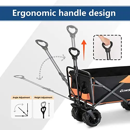 Large-Wheel Foldable Utility Wagon – 350 lb Capacity, All-Terrain Transport