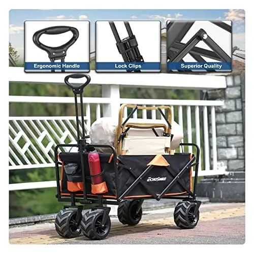 Large-Wheel Foldable Utility Wagon – 350 lb Capacity, All-Terrain Transport