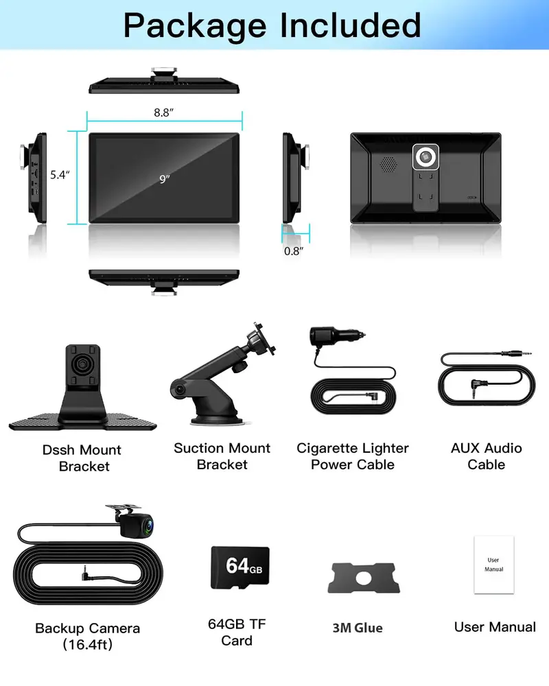 Laviay Wireless CarPlay Head Unit with 4K Resolution Dash Cam Integration 2