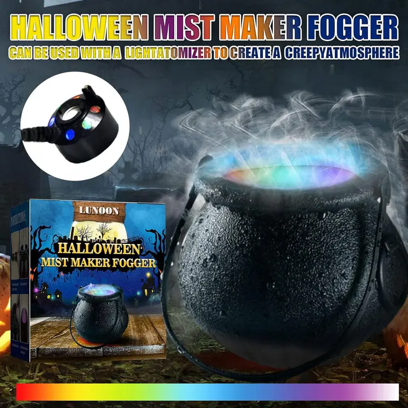 LED Color-Changing Halloween Smoke Machine – Fog Effects with Dynamic Lighting