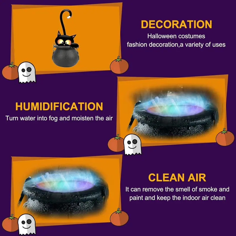 LED Color-Changing Halloween Smoke Machine – Fog Effects with Dynamic Lighting