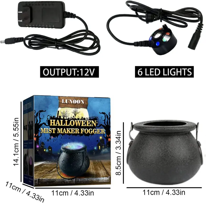 LED Color-Changing Halloween Smoke Machine – Fog Effects with Dynamic Lighting