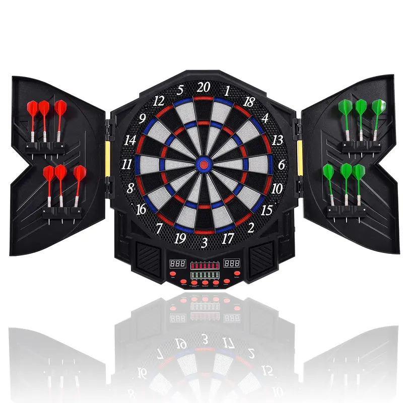 LED Electronic Dartboard Cabinet – Professional Dart Game Set for Home or Rec Room