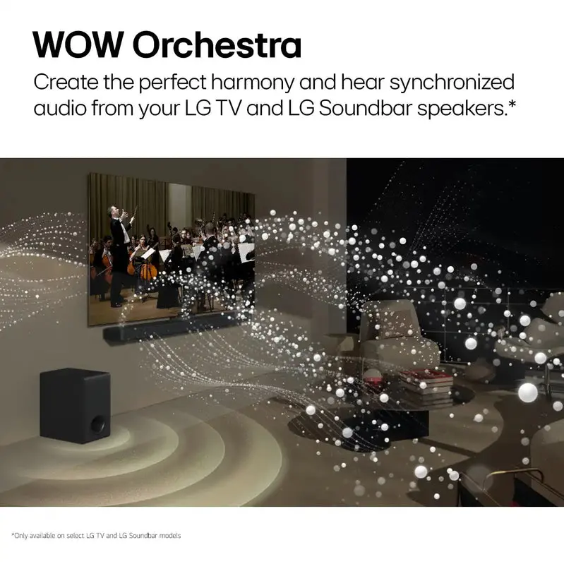 LG S70TR 5.1.1-Channel Soundbar System – Wireless Subwoofer & Rear Speakers, Dolby Atmos, WOW Orchestra, Black