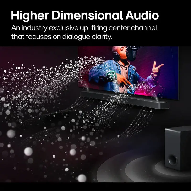 LG S70TR 5.1.1-Channel Soundbar System – Wireless Subwoofer & Rear Speakers, Dolby Atmos, WOW Orchestra, Black