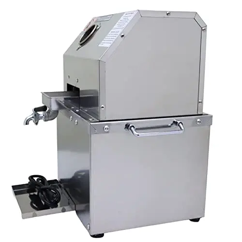 LGXEnzhuo Electric Sugarcane Juicer – 800W Stainless Steel Crusher with Triple Rollers, 110V Home/Commercial Use