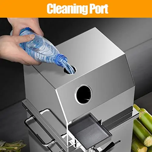 LGXEnzhuo Electric Sugarcane Juicer – 800W Stainless Steel Crusher with Triple Rollers, 110V Home/Commercial Use