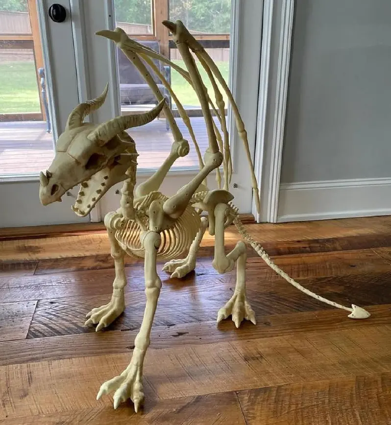 Life-Size 4-Foot Pterosaur Skeleton Decor for Halloween Spooktacular Displays