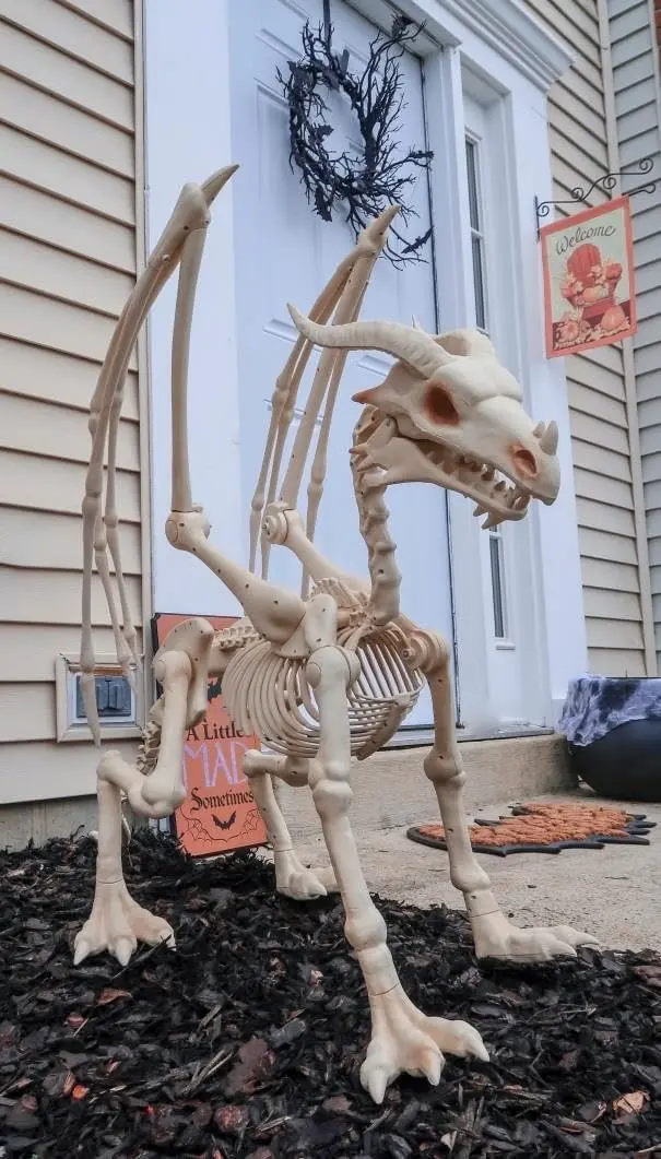 Life-Size 4-Foot Pterosaur Skeleton Decor for Halloween Spooktacular Displays