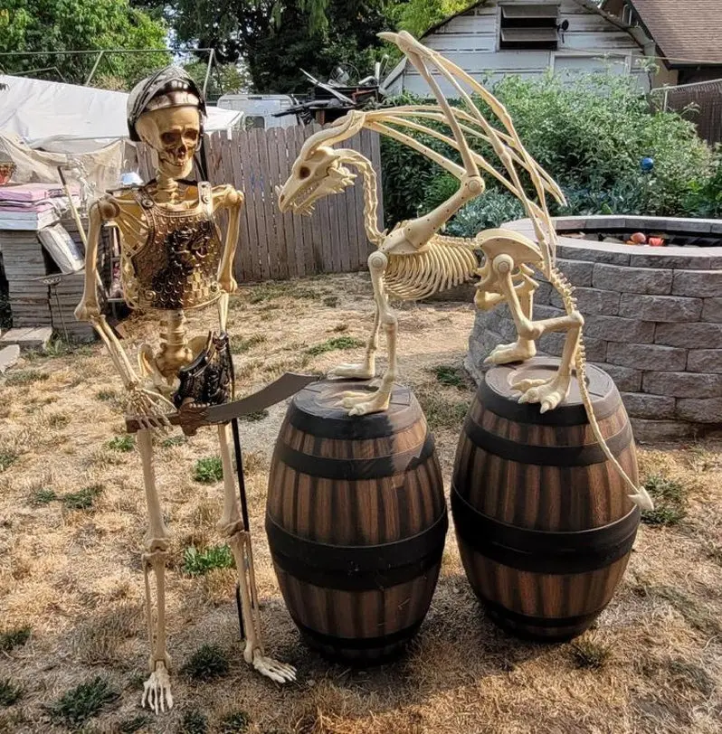 Life-Size 4-Foot Pterosaur Skeleton Decor for Halloween Spooktacular Displays
