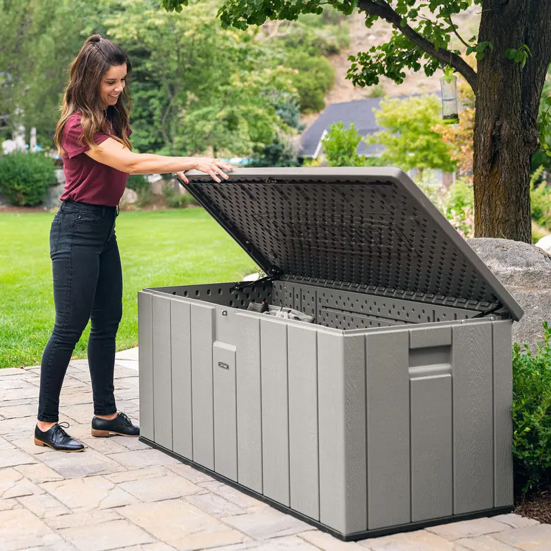 Lifetime 568L Modern Deck Storage Box – Weatherproof Outdoor Utility Bin
