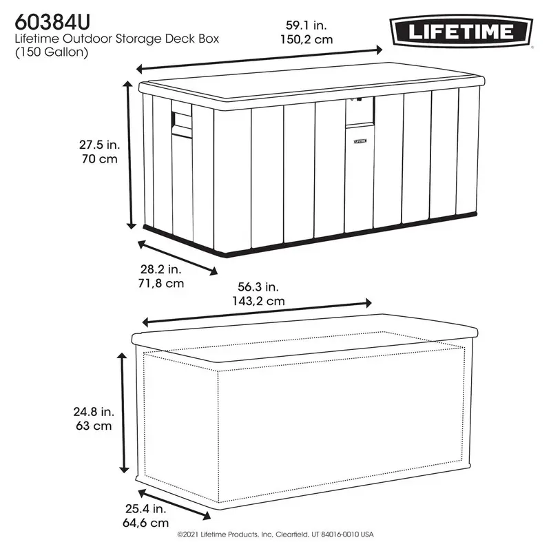 Lifetime 568L Modern Deck Storage Box – Weatherproof Outdoor Utility Bin
