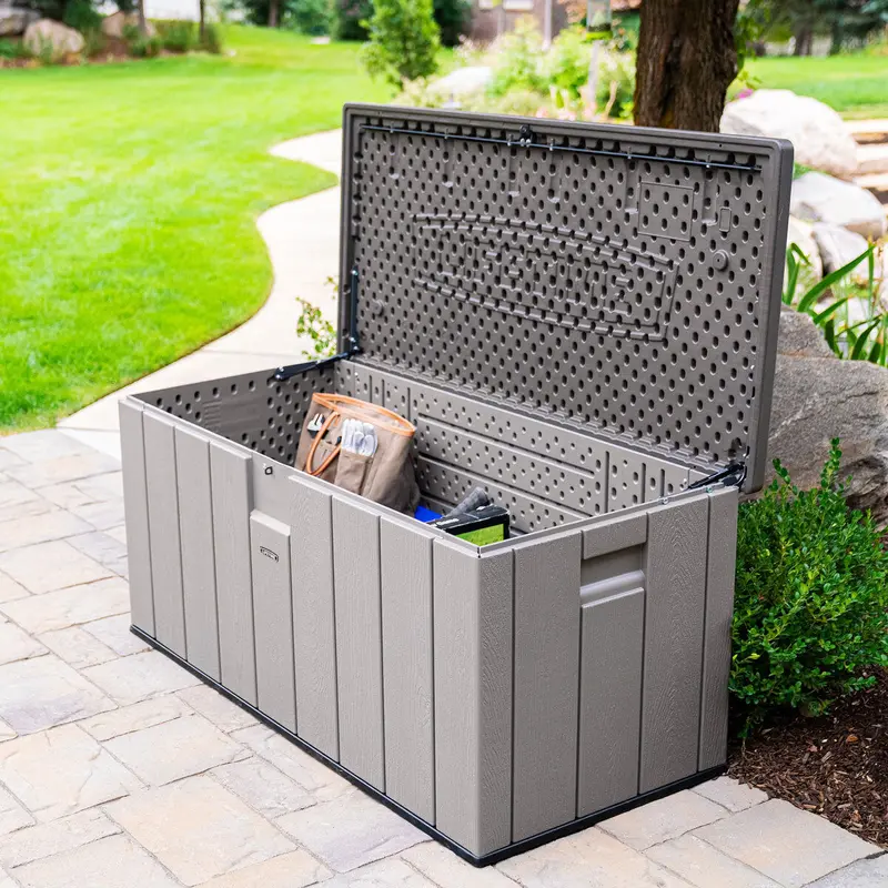 Lifetime 568L Modern Deck Storage Box – Weatherproof Outdoor Utility Bin