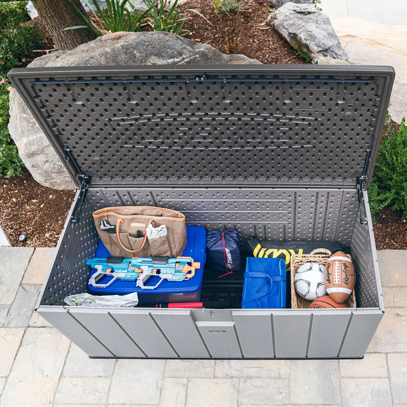 Lifetime 568L Modern Deck Storage Box – Weatherproof Outdoor Utility Bin