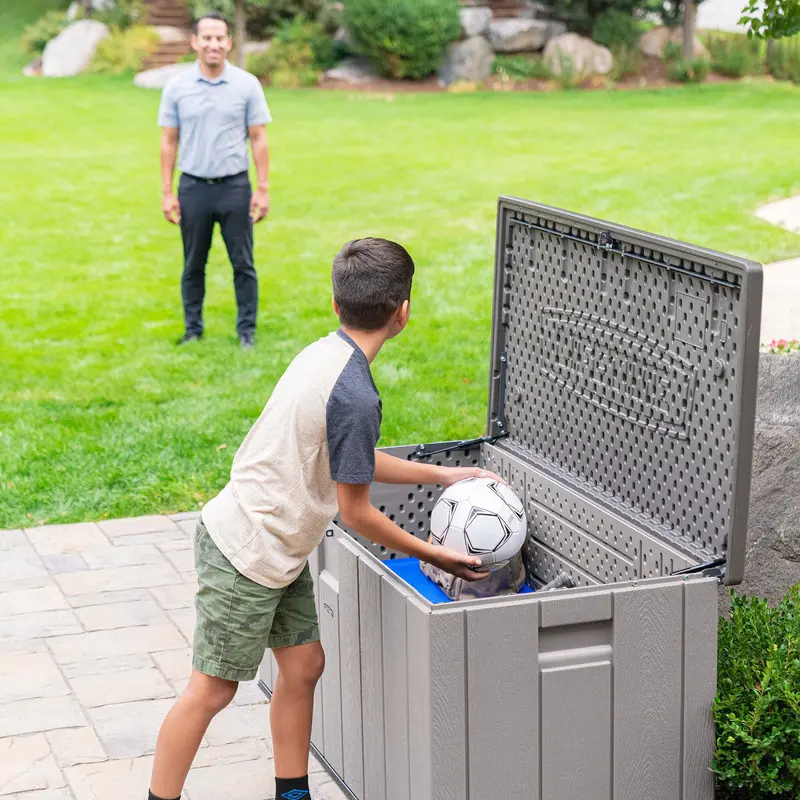 Lifetime 568L Modern Deck Storage Box – Weatherproof Outdoor Utility Bin