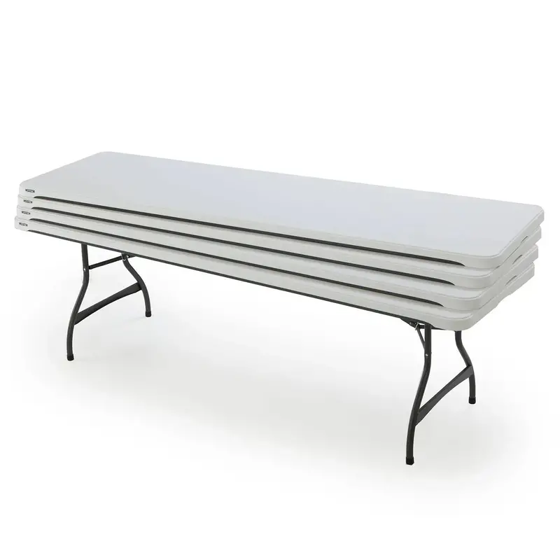 Lifetime Commercial-Grade 8-Foot Stacking Folding Table (4-Pack)
