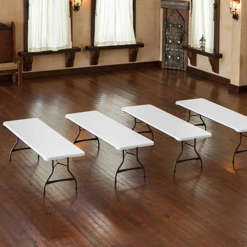 Lifetime Commercial-Grade 8-Foot Stacking Folding Table (4-Pack)