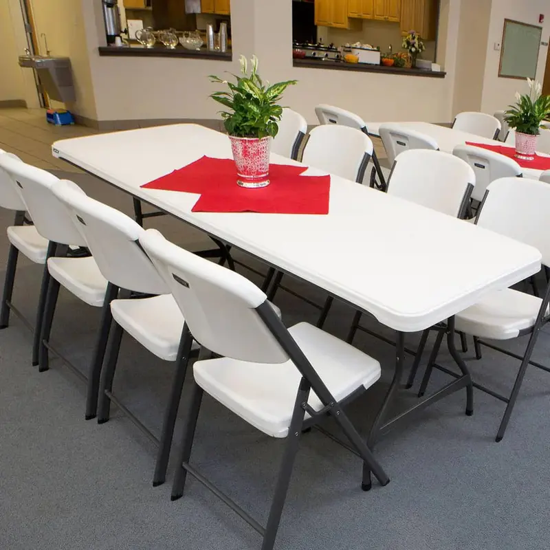 Lifetime Commercial-Grade 8-Foot Stacking Folding Table (4-Pack)