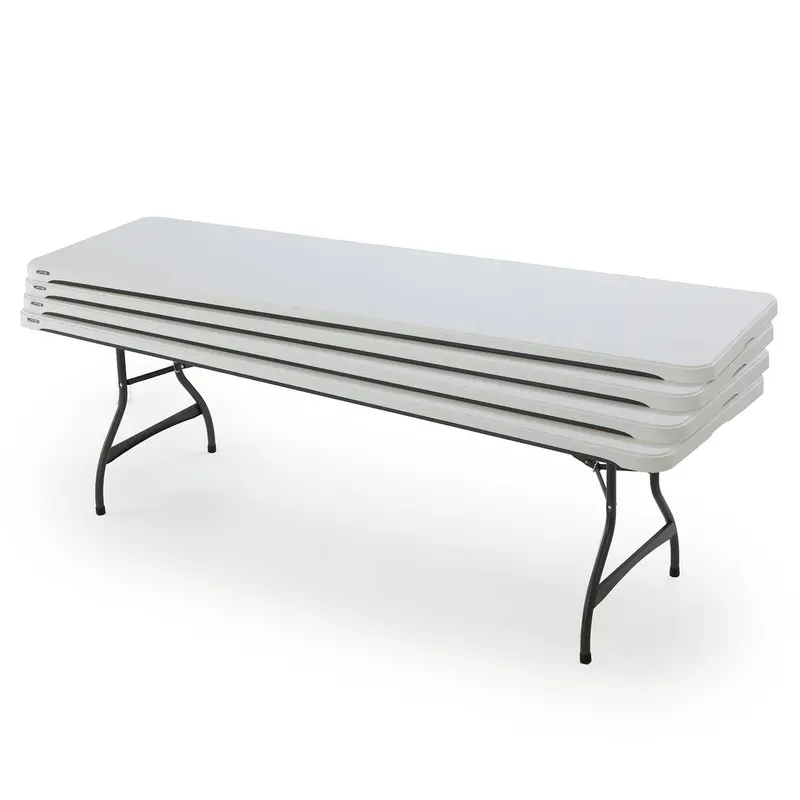 Lifetime Commercial-Grade 8-Foot Stacking Folding Tables (4-Pack, White)
