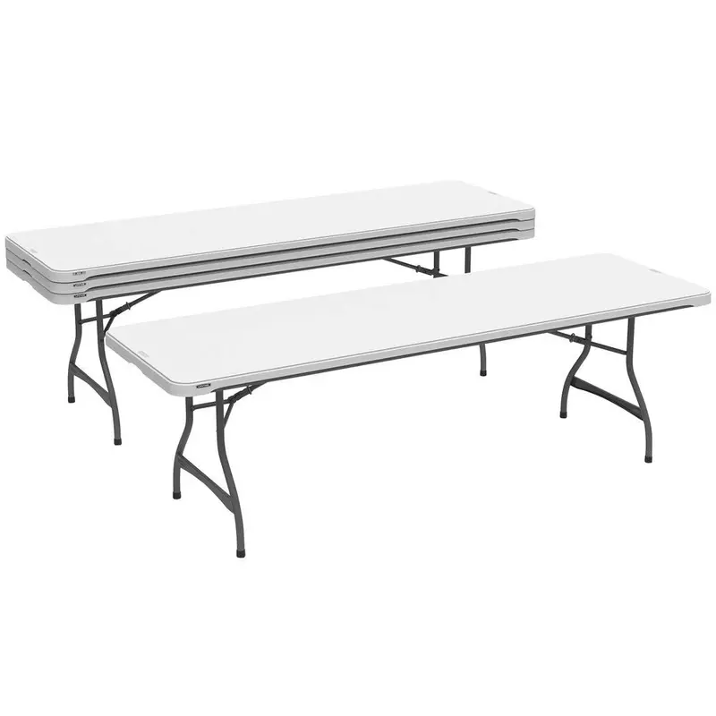 Lifetime Commercial-Grade 8-Foot Stacking Folding Tables (4-Pack, White)